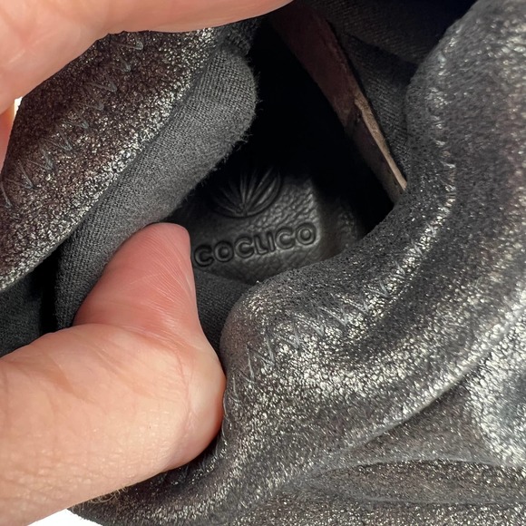 COCLICO Shoes Womens 37 Gray Metallic Juno Boot Stretch Anthracite Scrunch - Picture 11 of 12